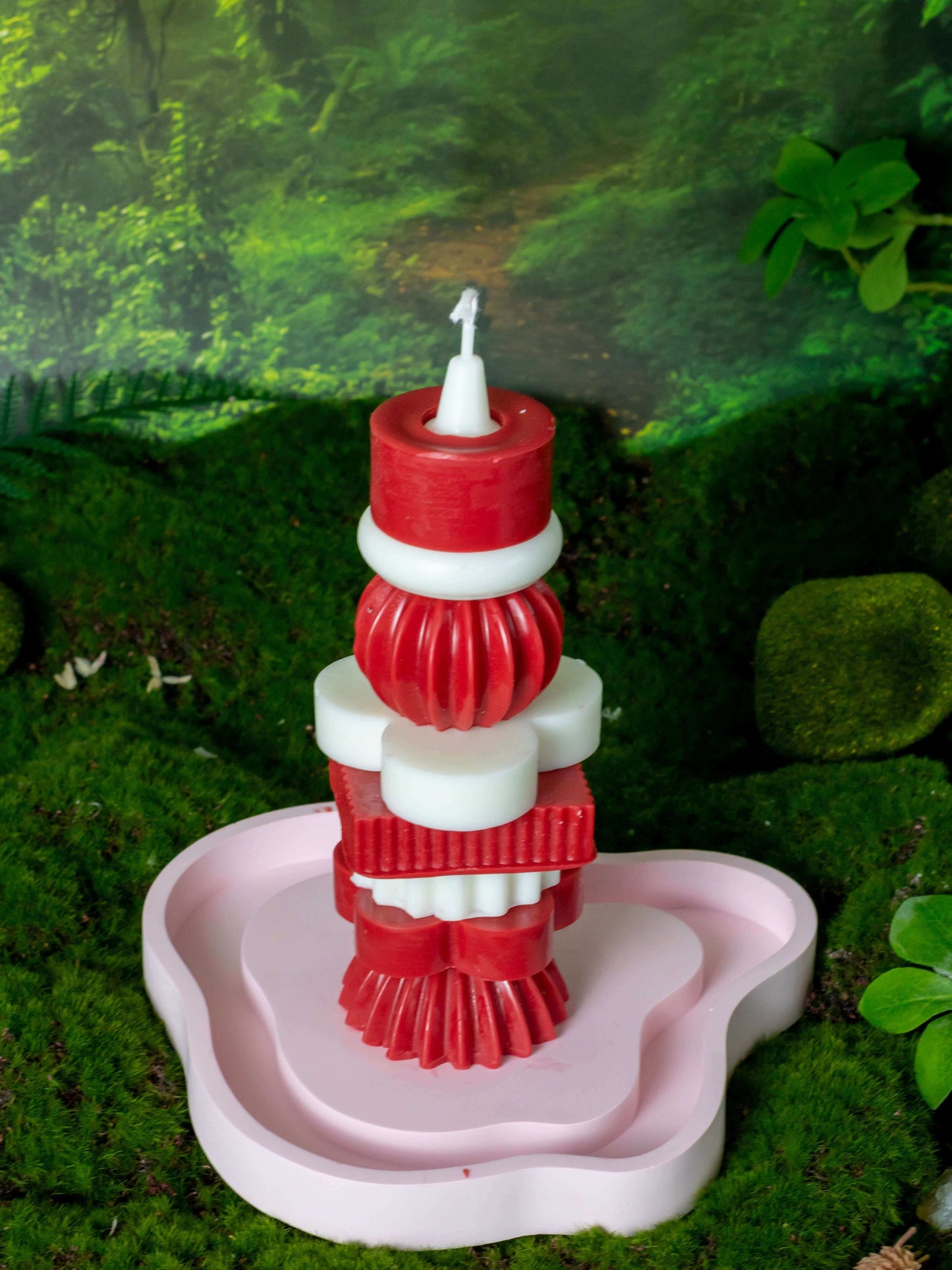 Dly-Building Blocks Tower[handmade candles】_red