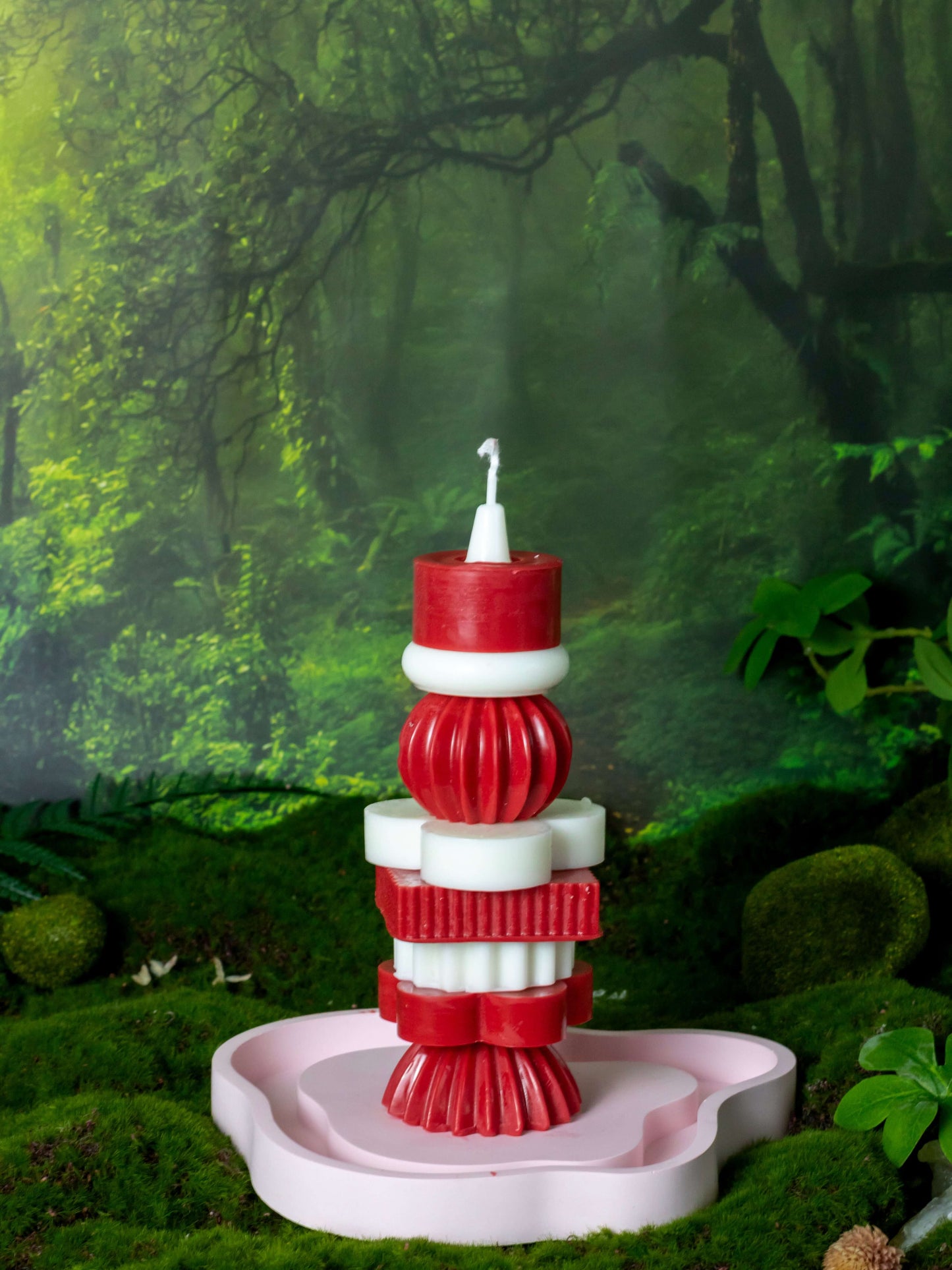 Dly-Building Blocks Tower[handmade candles】_red