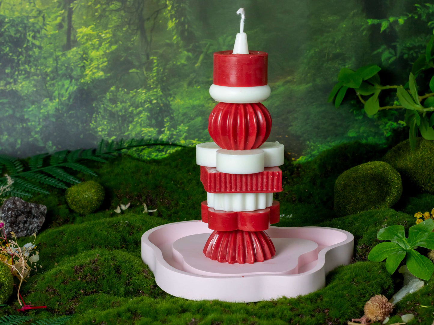 Dly-Building Blocks Tower[handmade candles】_red
