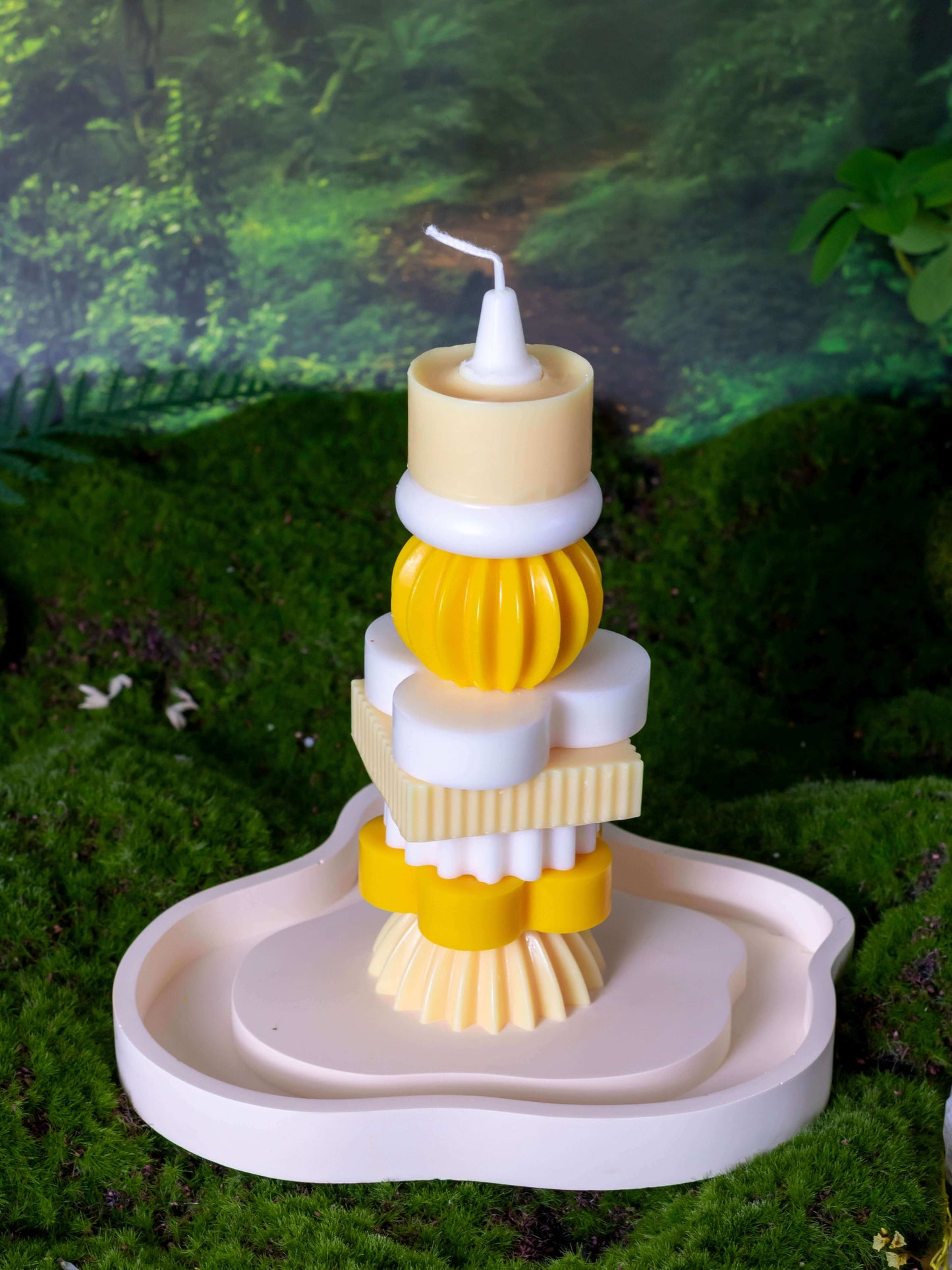 Dly-Building Blocks Tower[handmade candles】yellow