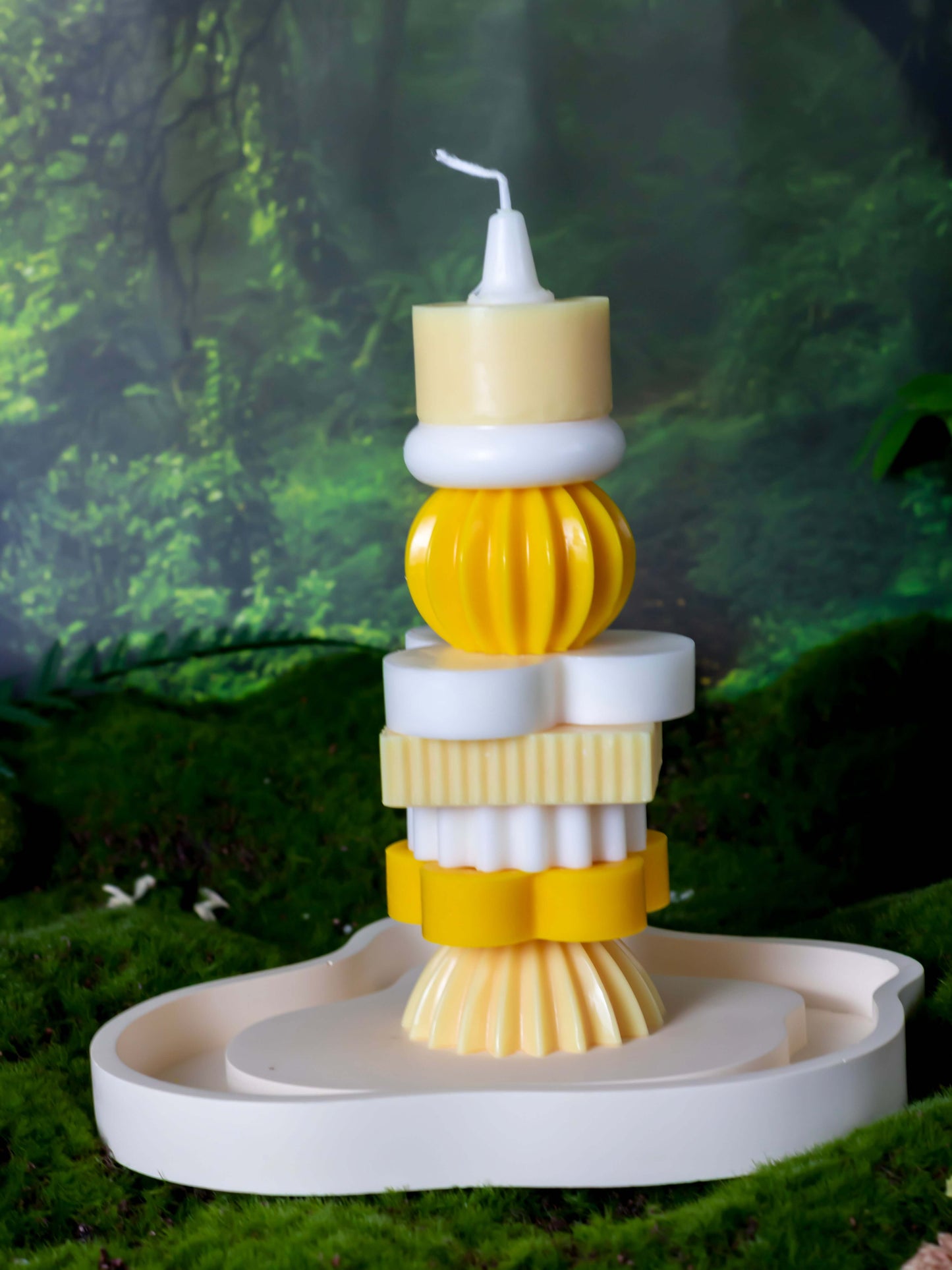 Dly-Building Blocks Tower[handmade candles】yellow