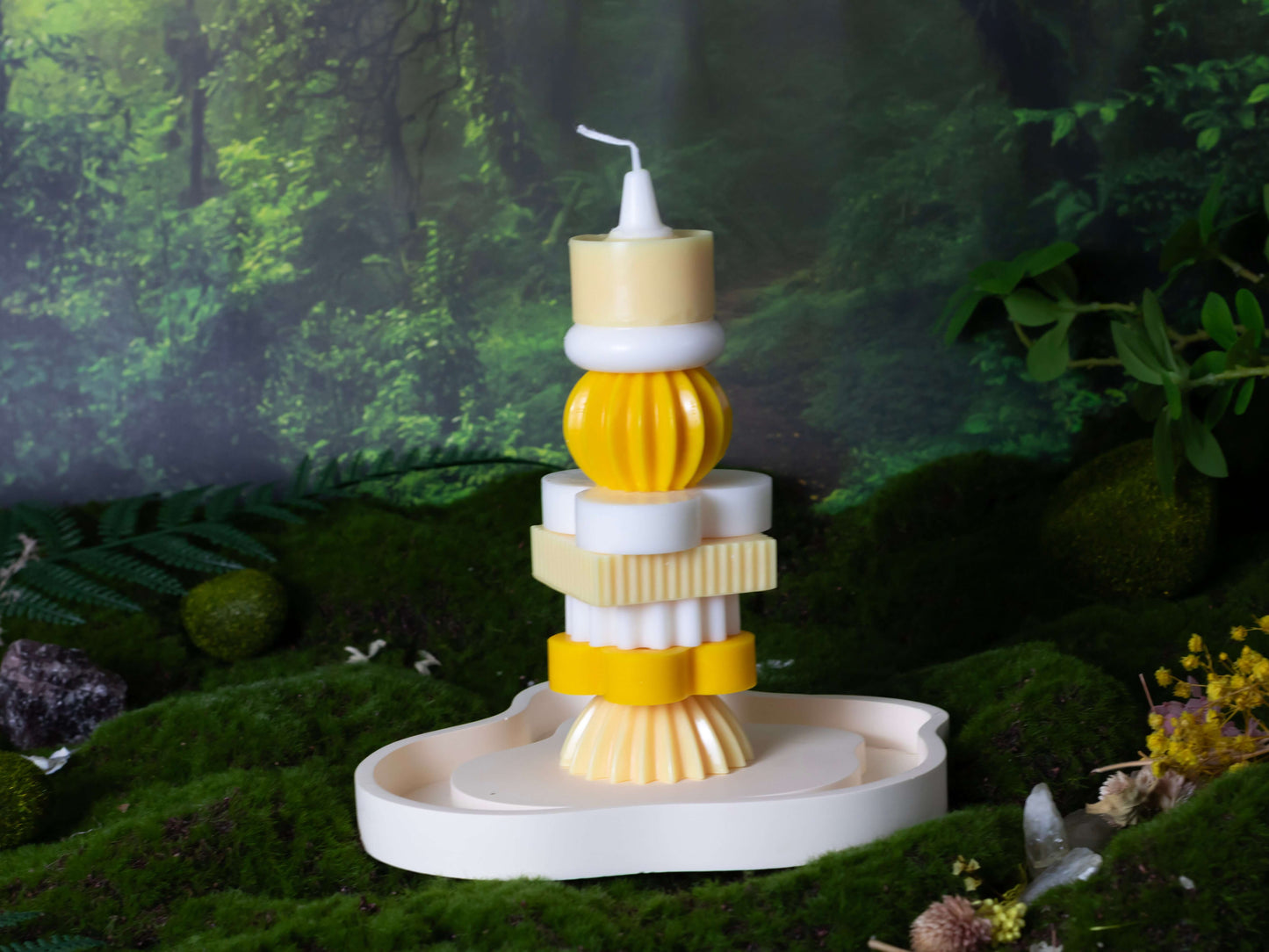 Dly-Building Blocks Tower[handmade candles】yellow