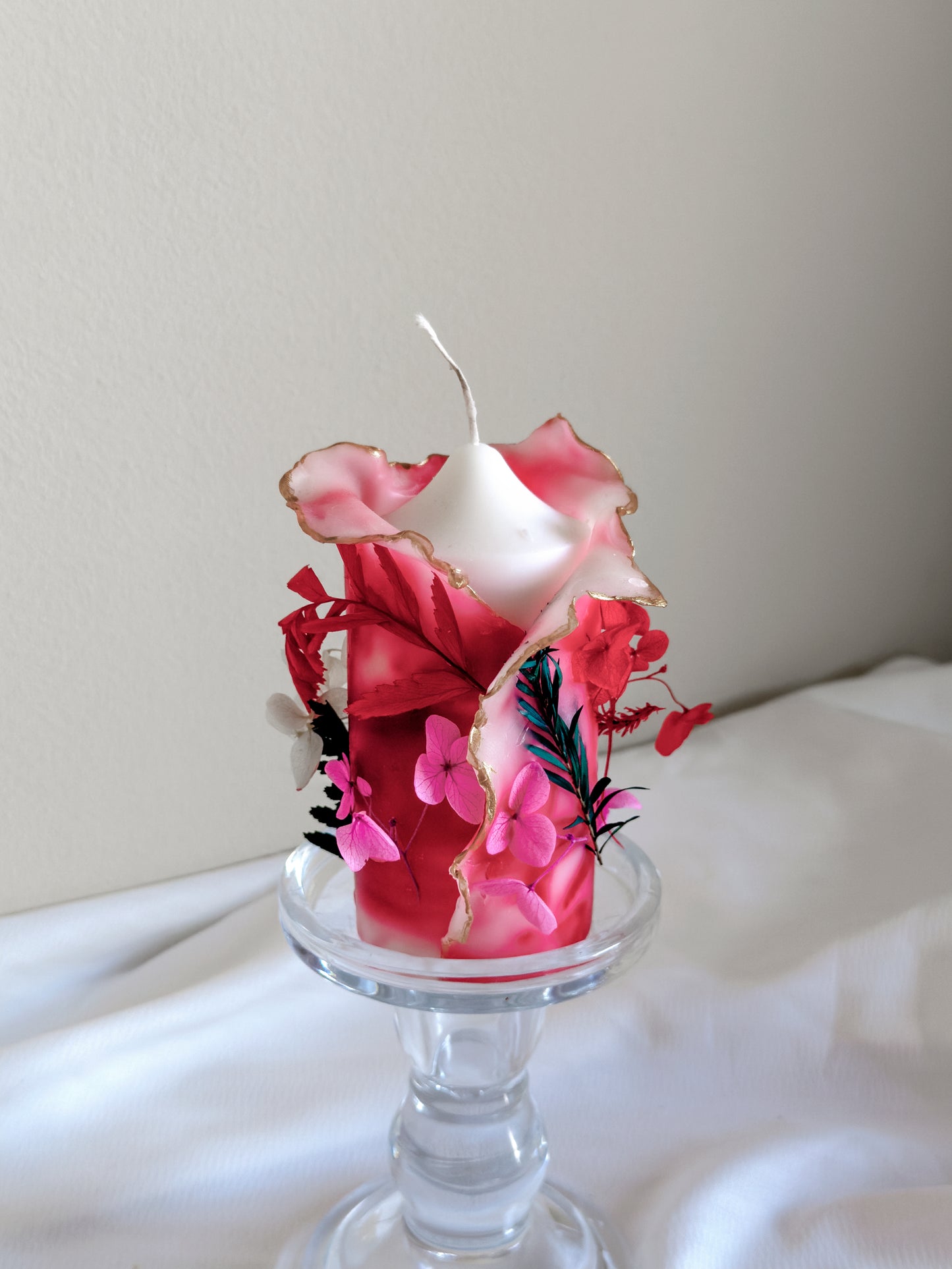 Flower lantern【handmade candles】_Red