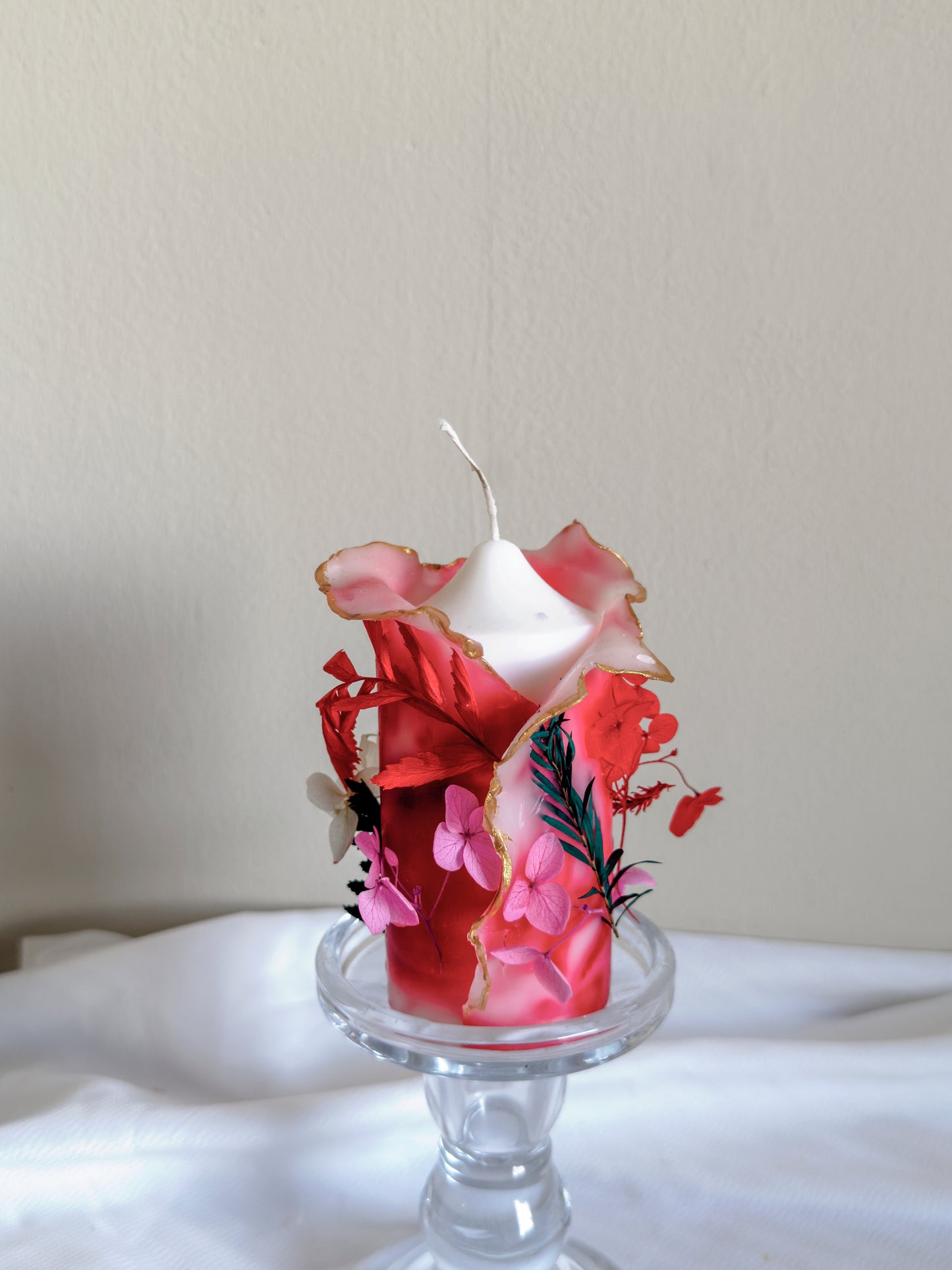 Flower lantern【handmade candles】_Red