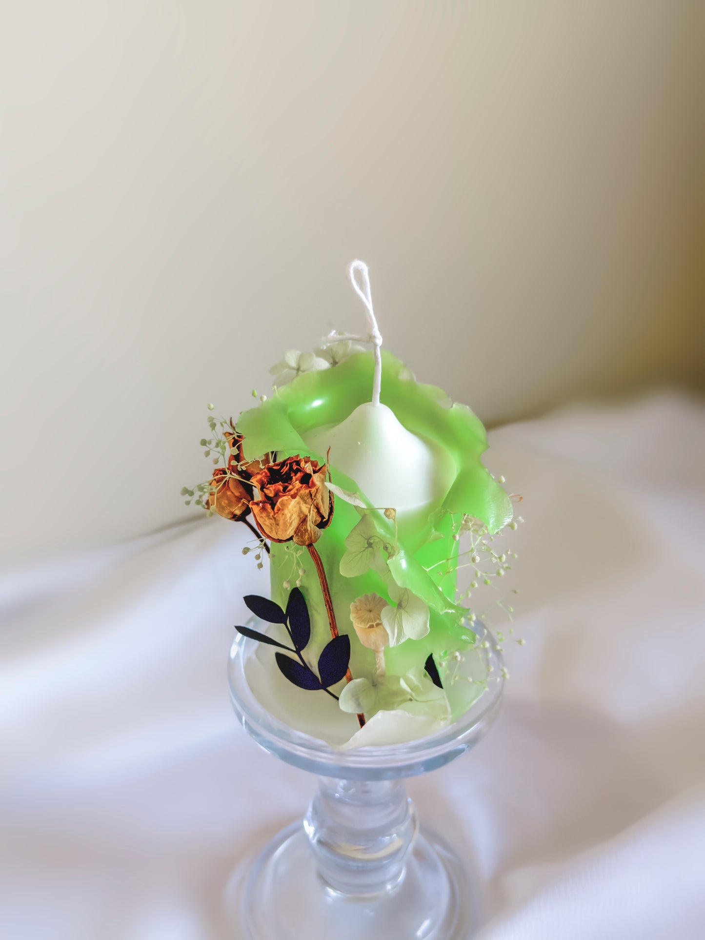 Flower lantern【handmade candles】_green
