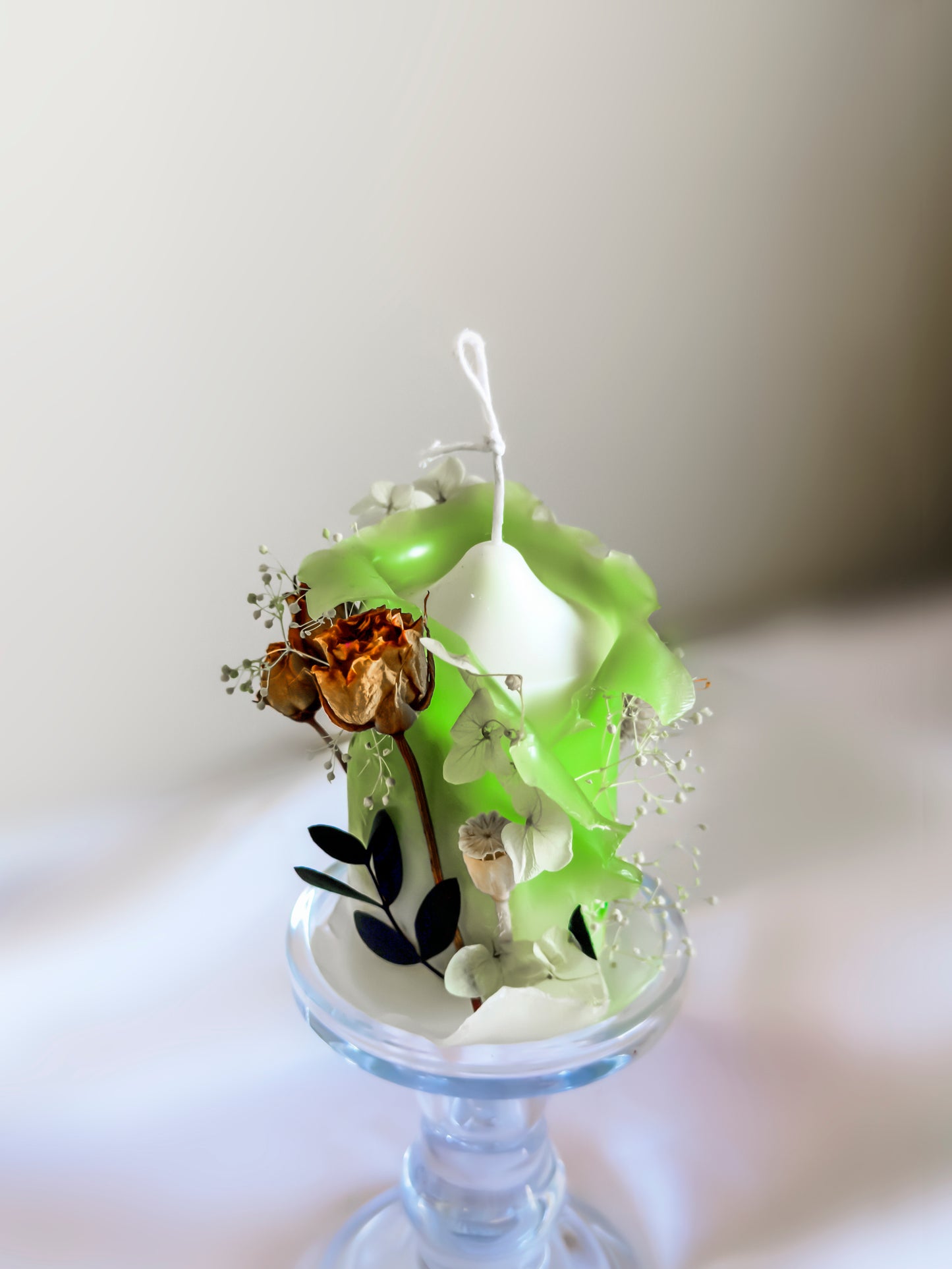 Flower lantern【handmade candles】_green