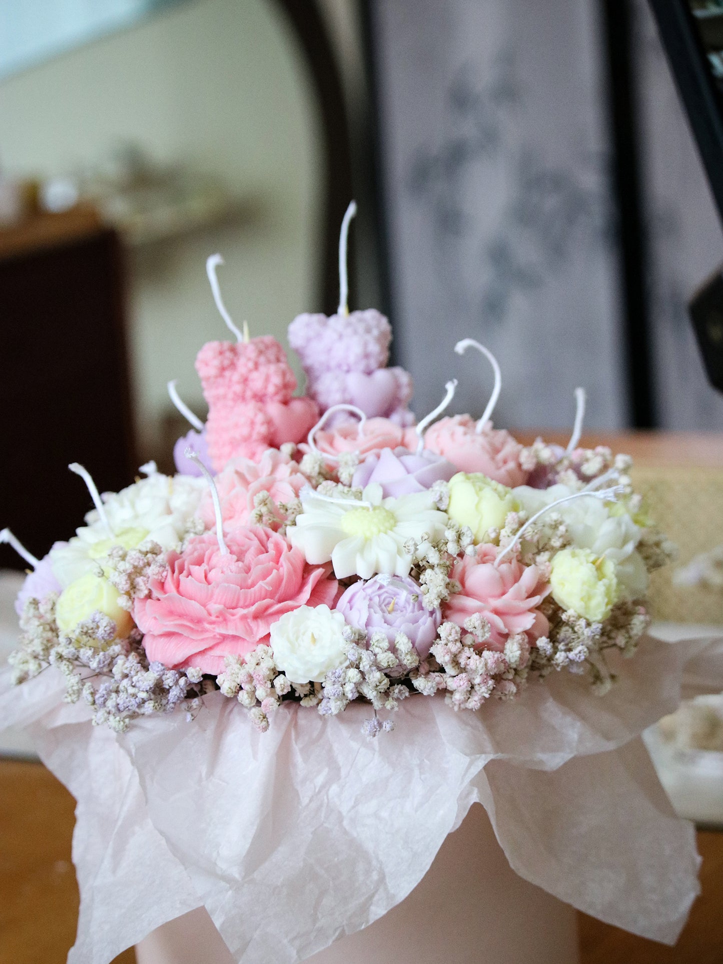 Romantic_bouquet_handmade_candles__Pink