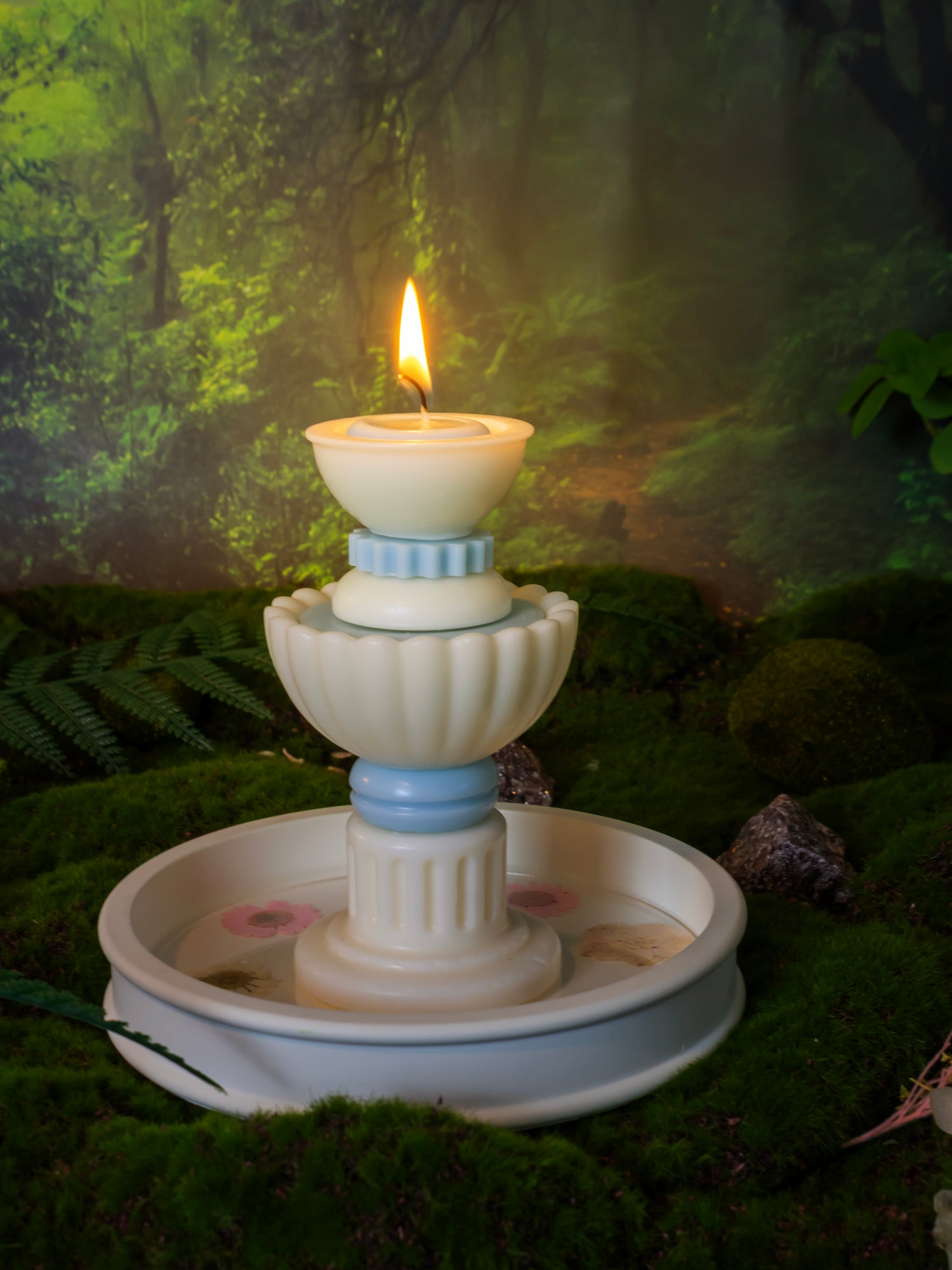 RomeFountainWishingPool_handmade candles_White Blue