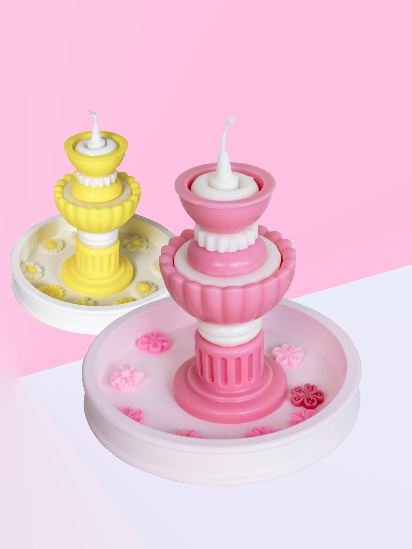 RomeFountainWishingPool_handmade candles_Pink_Yellow