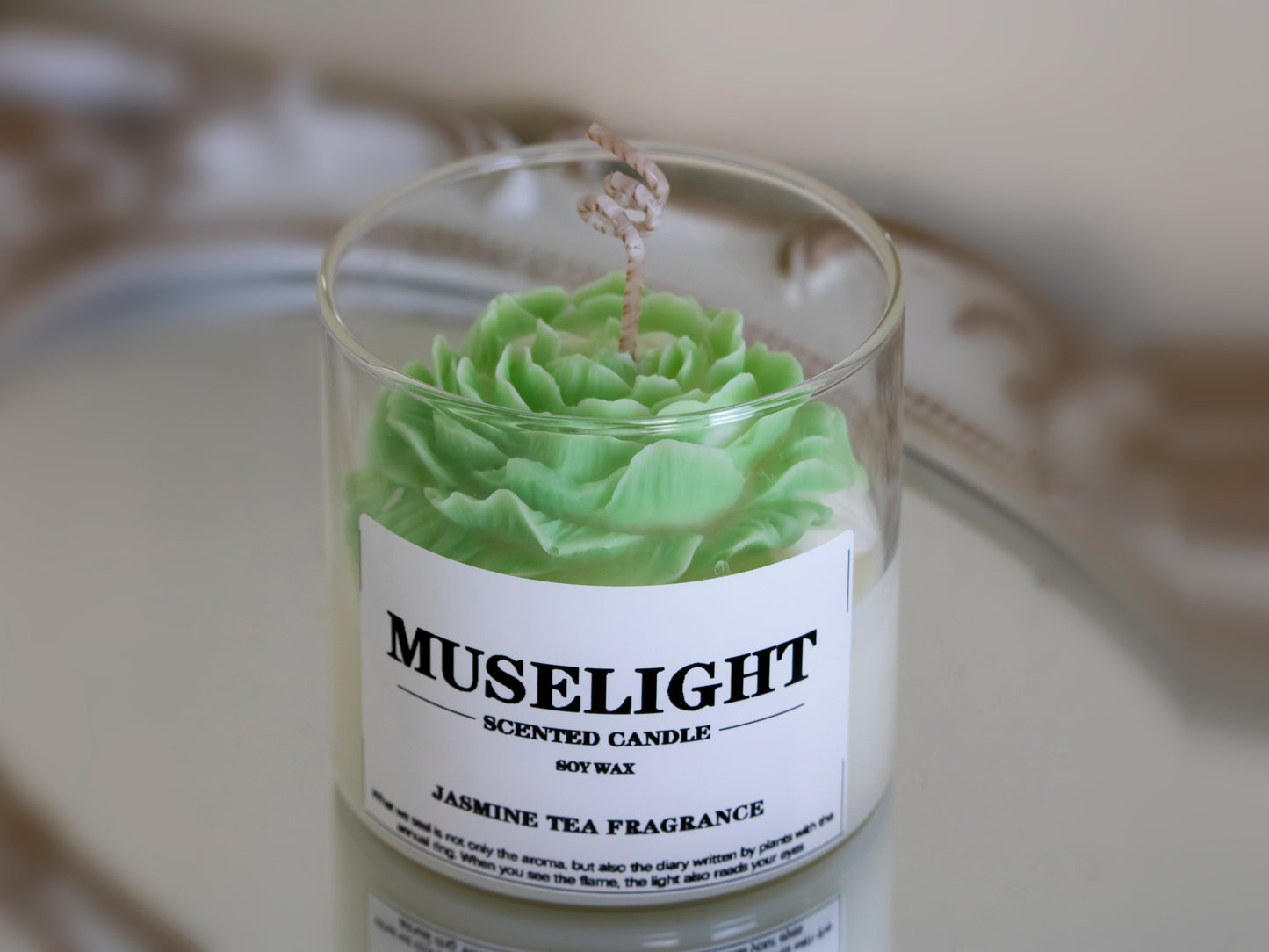green_peony_flower_handmade_candles__aroma_Incense_Jasmine_tea_fragrance
