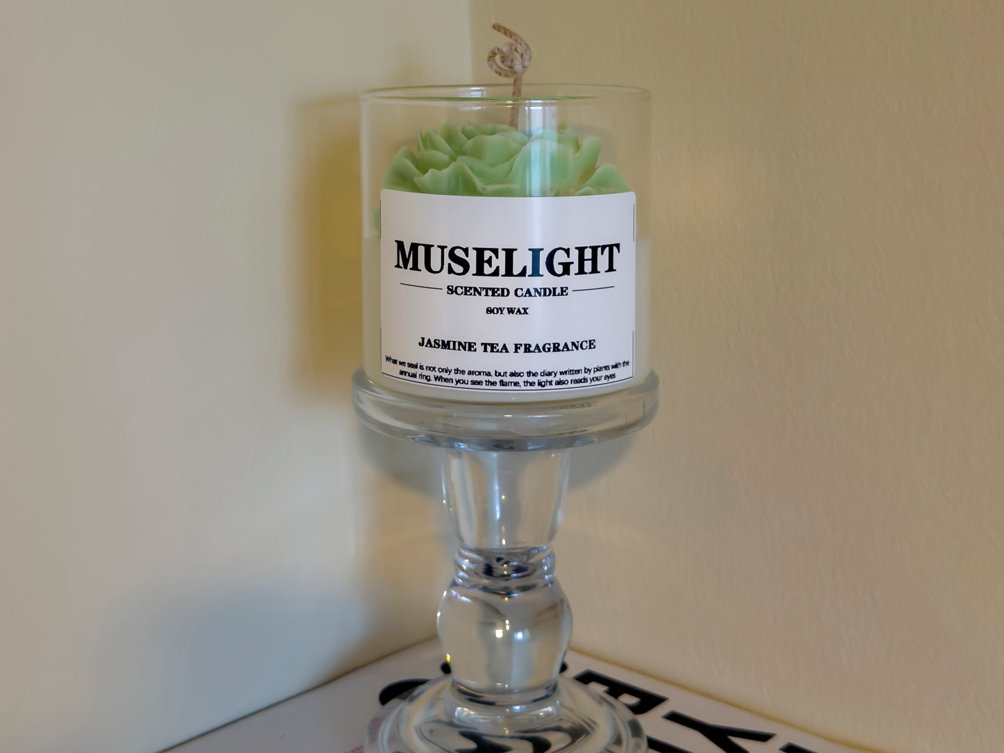 green_peony_flower_handmade_candles__aroma_Incense_Jasmine tea fragrance