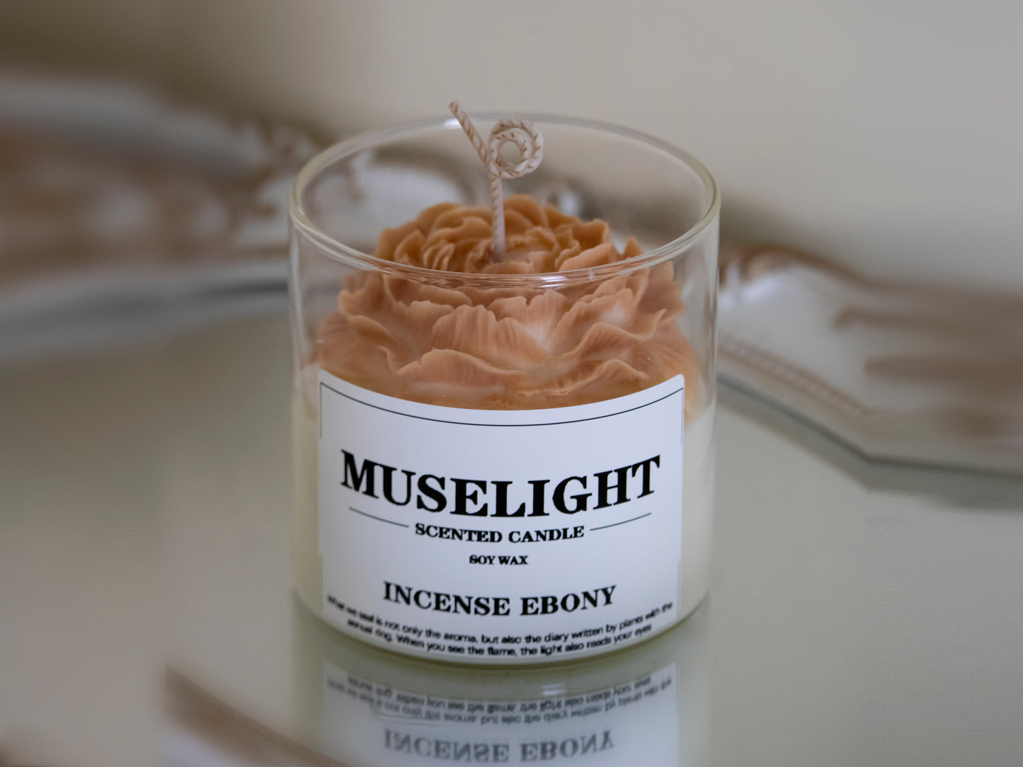 brown_peony_flower_handmade_candles__aroma_Incense ebony