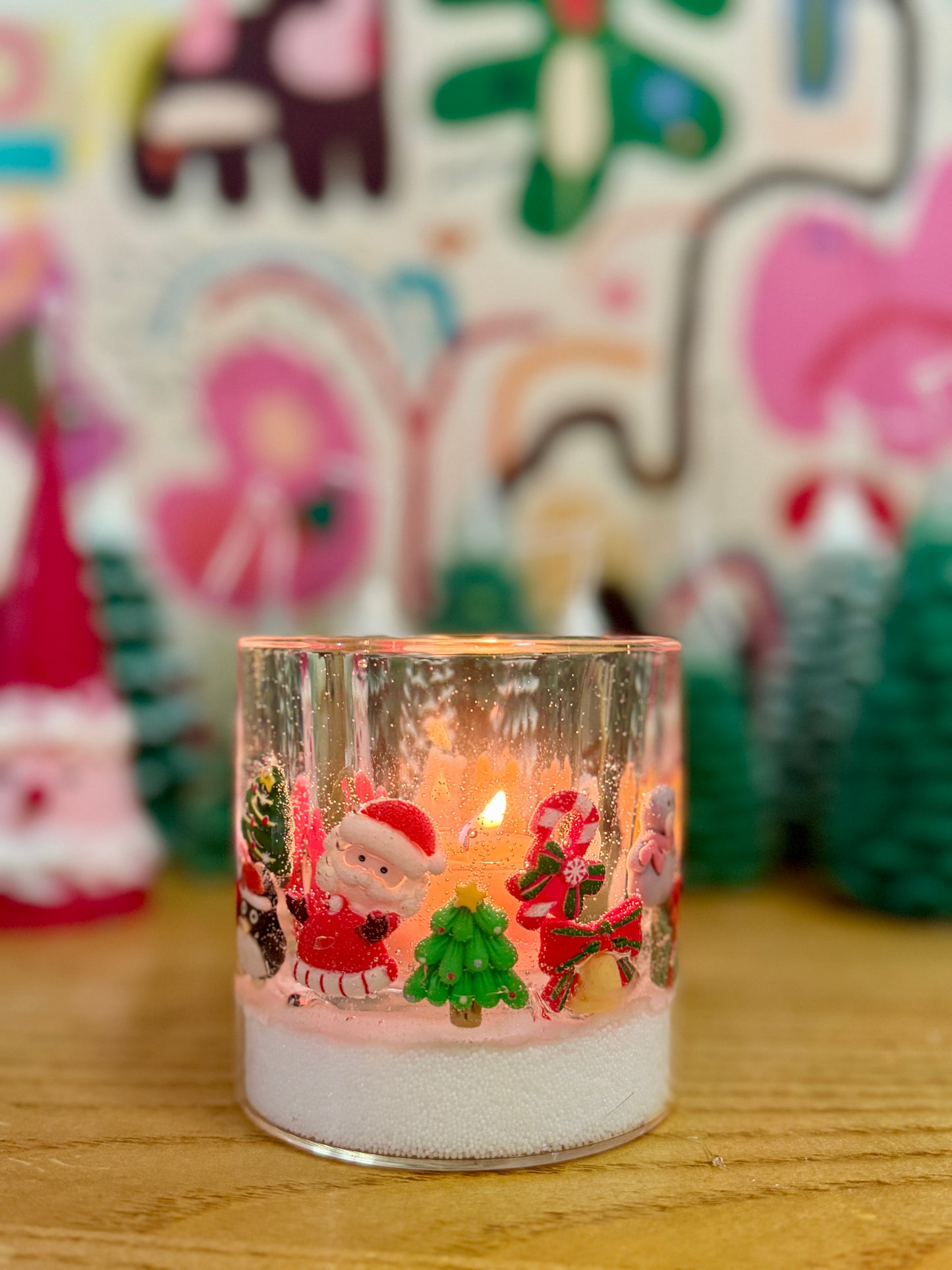 A/Christmas scene candle holder【handmade candles】