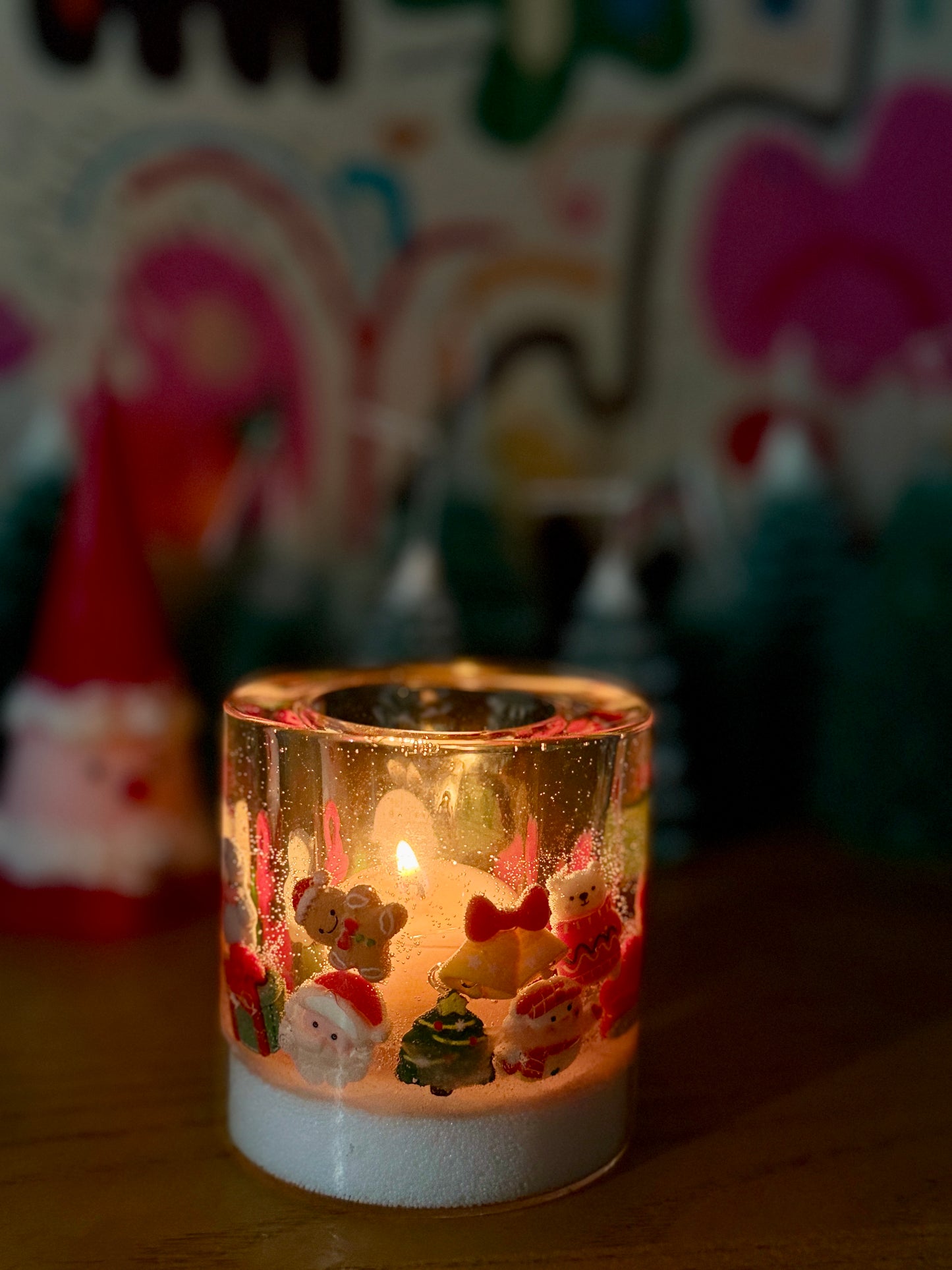 A/Christmas scene candle holder【handmade candles】