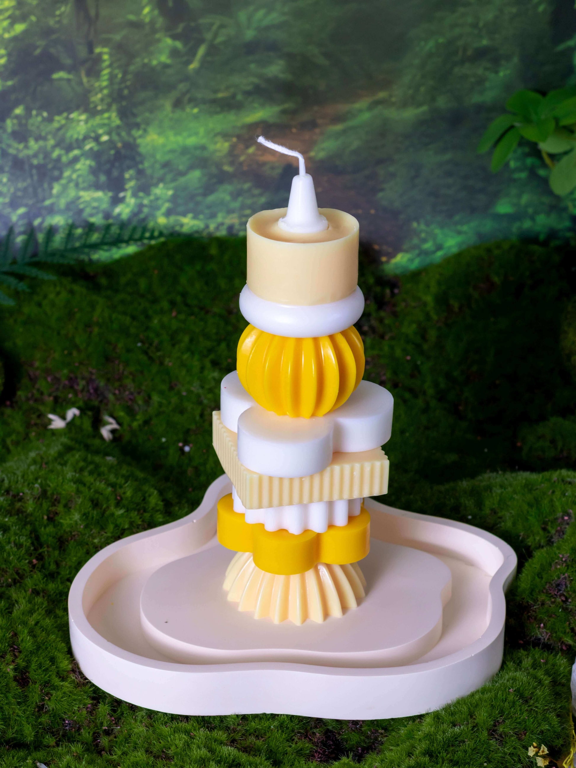 Dly-Building Blocks Tower[handmade candles】yellow