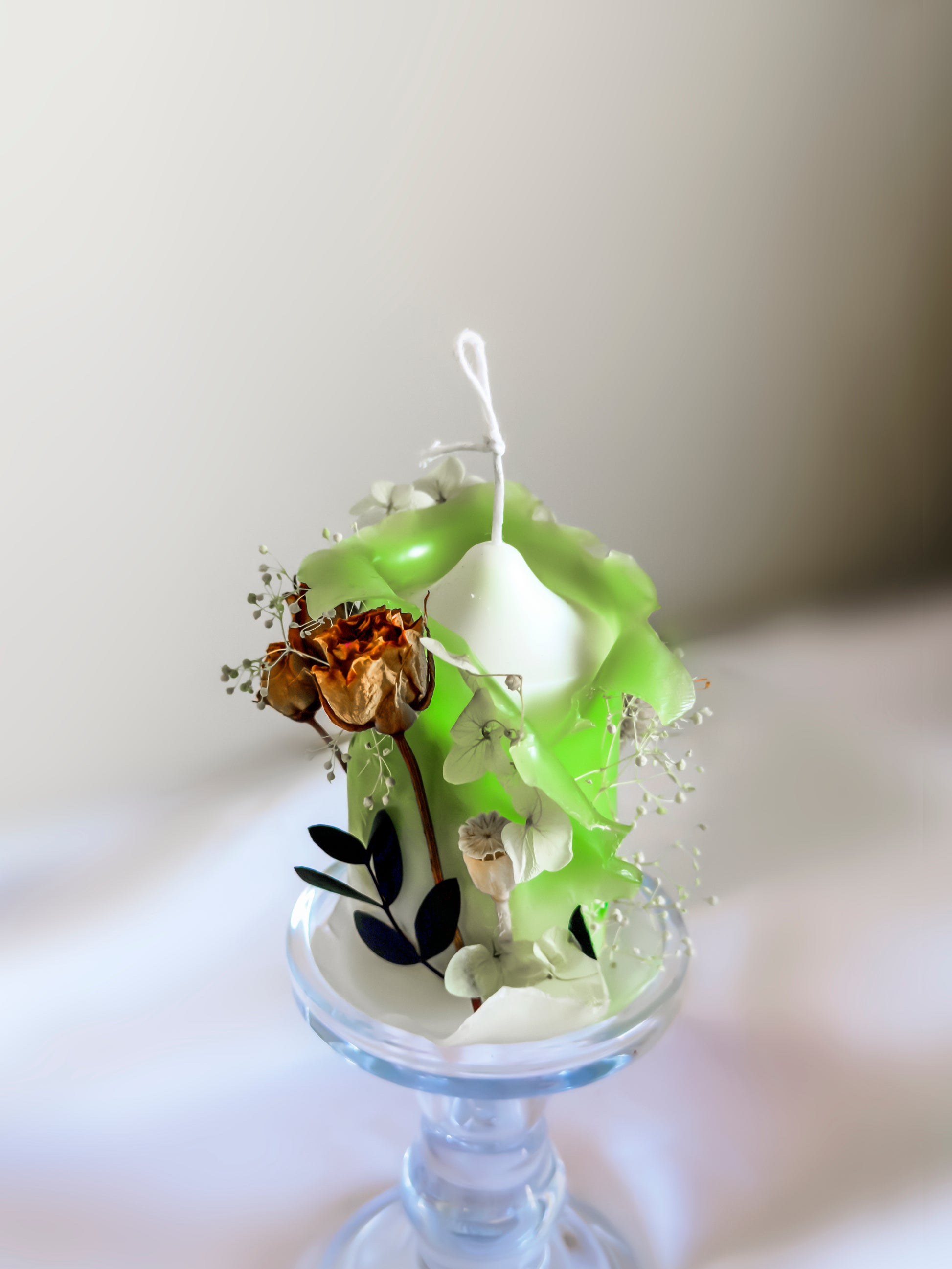 Flower lantern【handmade candles】_green