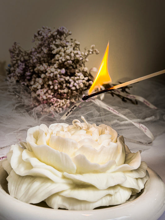 Peony Flower MAX【handmade candles】_white_light a candle